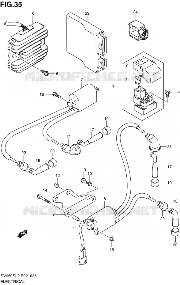 ELEKTRISCH (SV650SL2 E24) Suzuki MOTO 650 SV 2012  SV650SL2(E24)