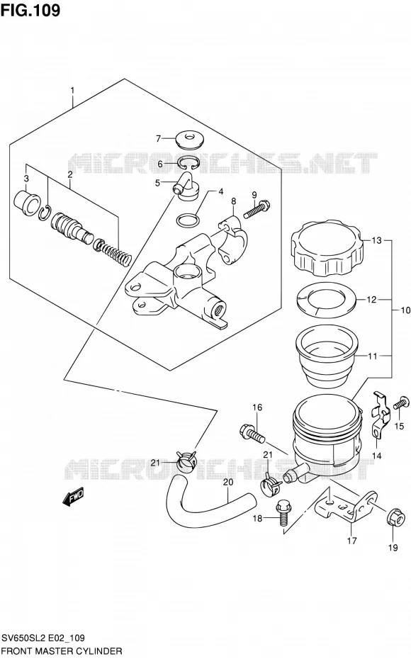 FRONT HOOFDREMCILINDER (SV650SAL2 E24) Suzuki MOTO 650 SV 2012  SV650SL2(E24)