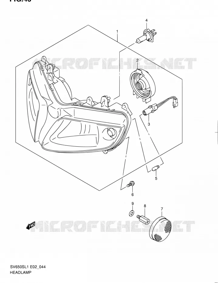 KOPLAMP (SV650SL1 E24) Suzuki MOTO 650 SV 2011  SV650SAL1(E24)