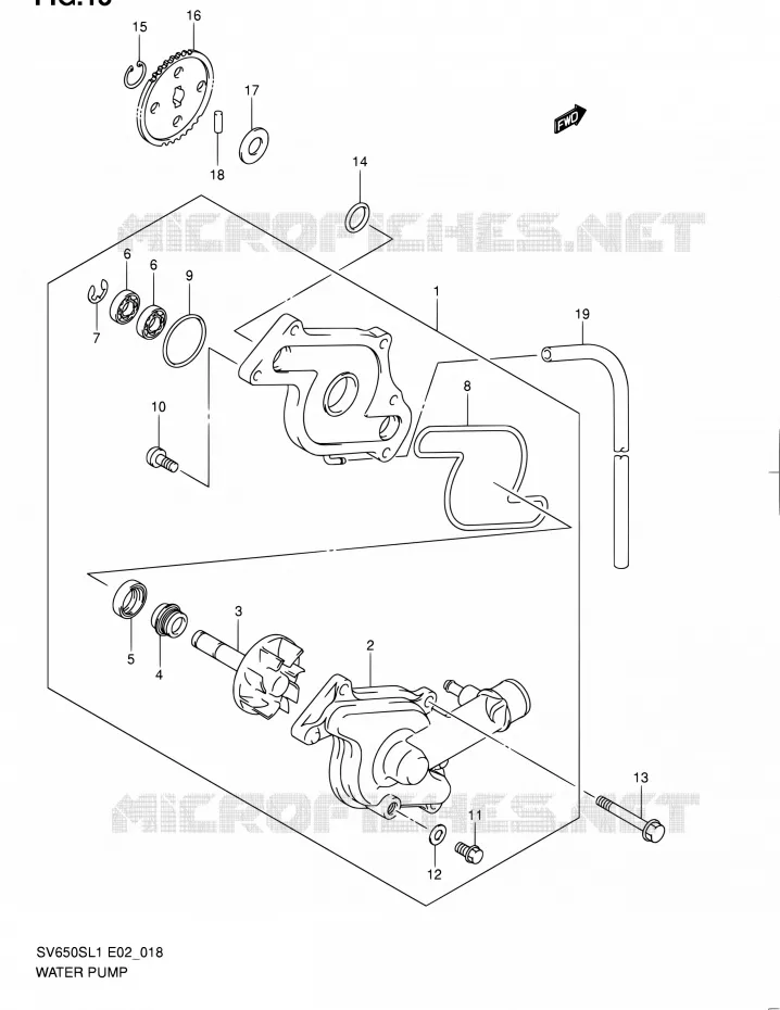 WATERPOMP Suzuki MOTO 650 SV 2011  SV650SAL1(E24)