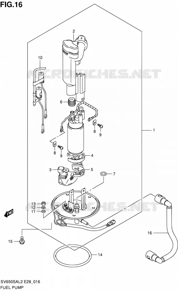 BENZINE POMP Suzuki MOTO 650 SV-S 2012  SV650SA L2 (E03,E28,E33)
