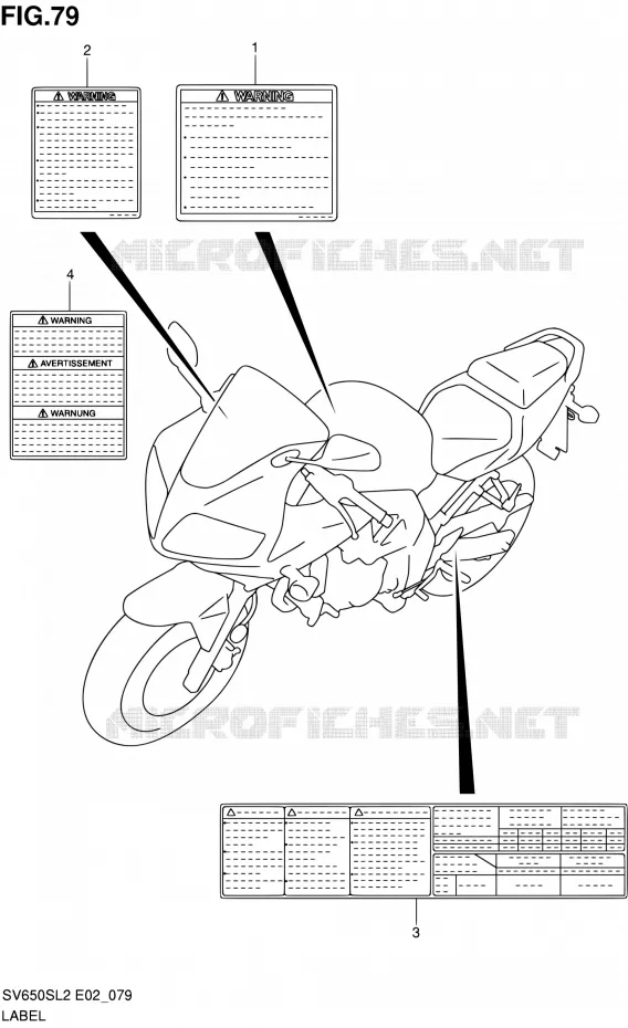 ETIKET (SV650SAL2 E24) Suzuki MOTO 650 SV 2012  SV650SAL2(E24)
