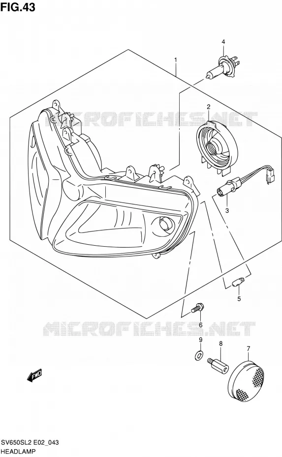 KOPLAMP (SV650SL2 E24) Suzuki MOTO 650 SV 2012  SV650SAL2(E24)