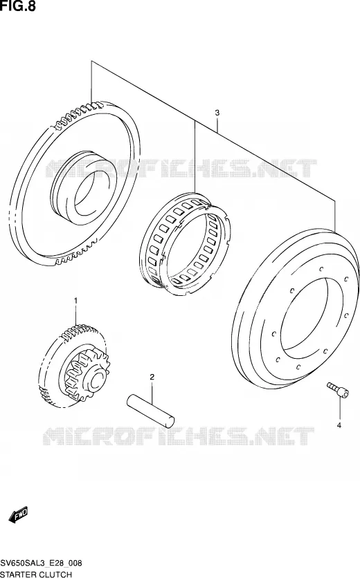 STARTMOTOR CLUTCH Suzuki MOTO 650 SV-S 2013  SV650SA L3 (E03,E28,E33)