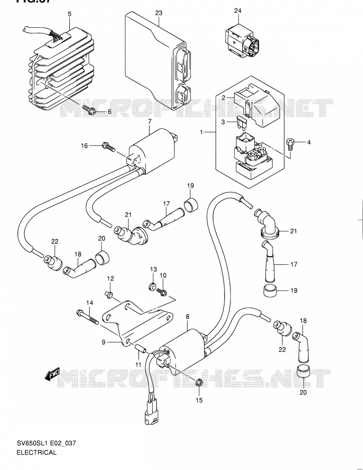ELEKTRISCH (SV650SUL1 E24) Suzuki MOTO 650 SV 2011  SV650SUL1(E24)