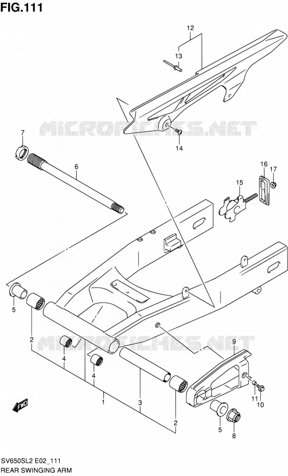 SWINGARM (SV650SL2 E24) Suzuki MOTO 650 SV 2012  SV650SUL2(E24)