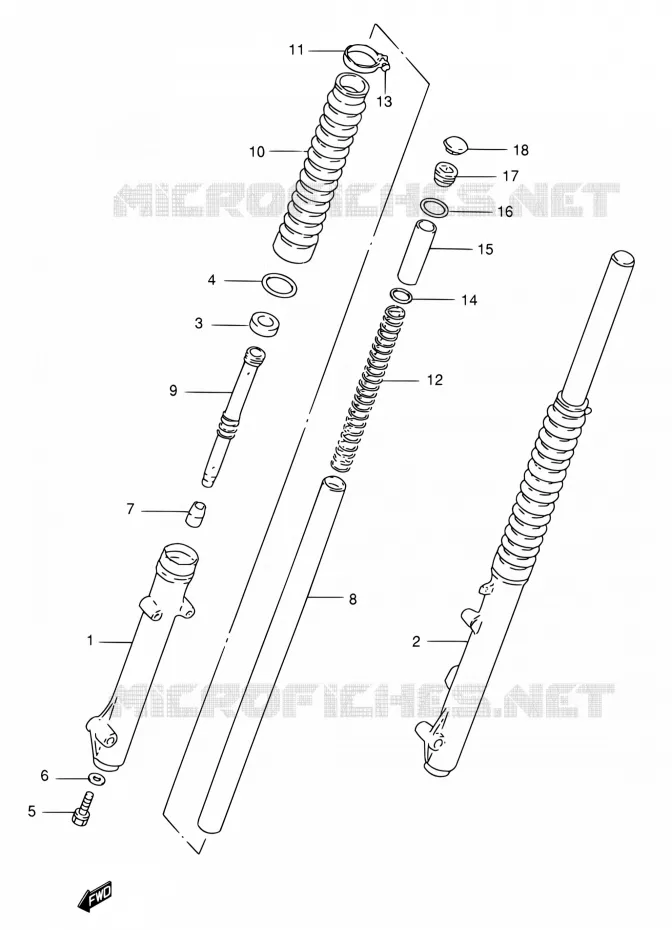 FRONT SCHOKDEMPER (P09) Suzuki MOTO 185 TS 1997  TS185ERCV