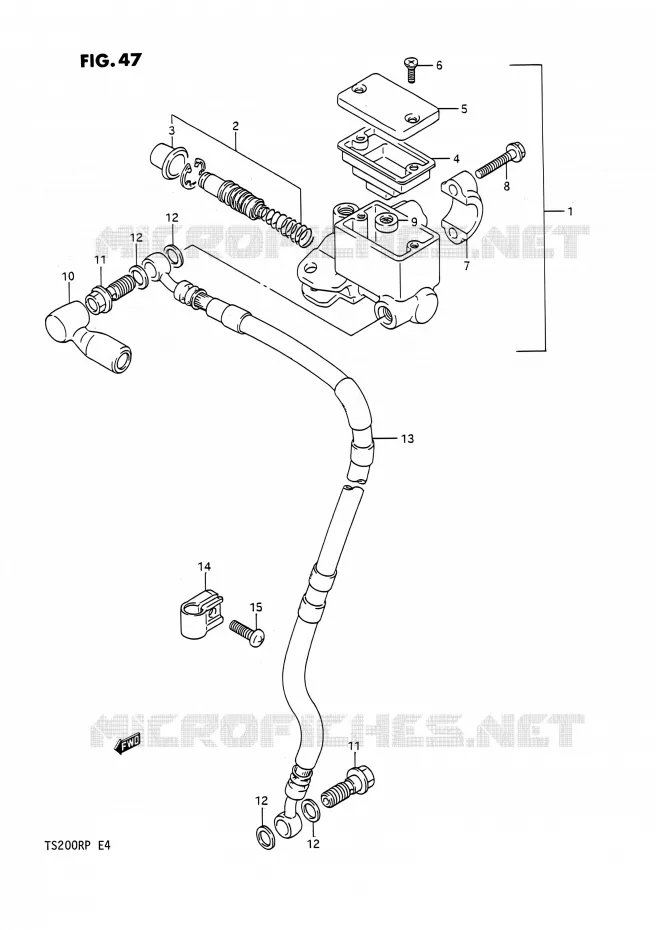 FRONT HOOFDREMCILINDER (E24) Suzuki MOTO 200 TS-R 1991  TS200R M (E02,E04,E24)