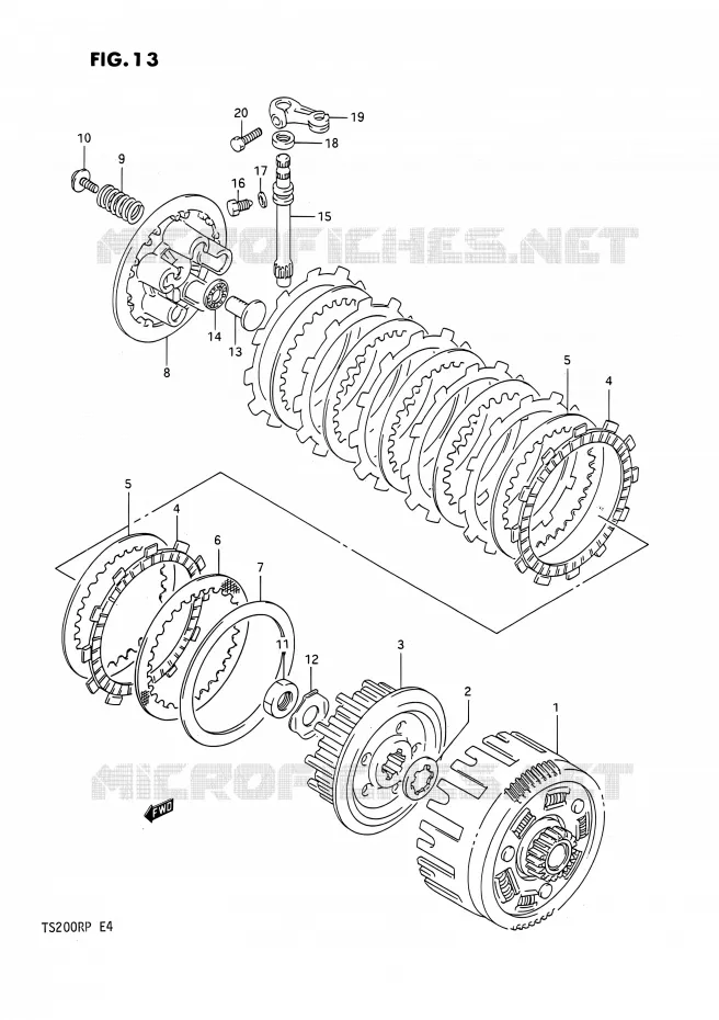 KOPPELING Suzuki MOTO 200 TS-R 1991  TS200R M (E02,E04,E24)