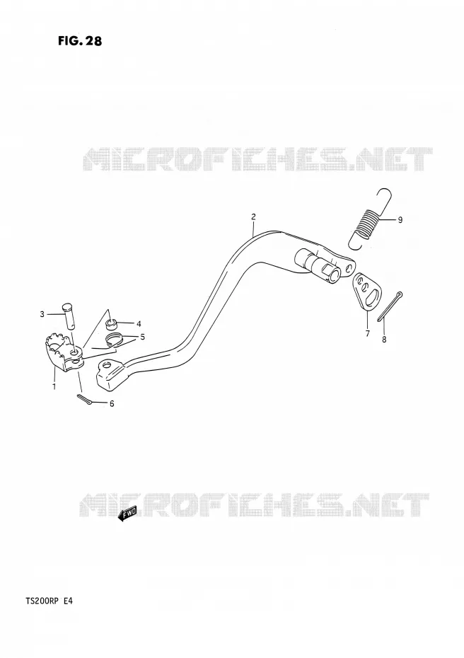 ACHTERREM Suzuki MOTO 200 TS-R 1992  TS200R N (E02,E04,E24)
