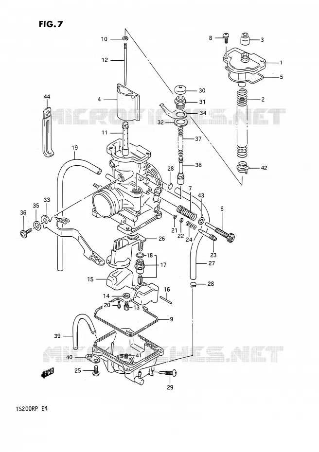 CARBURATOR Suzuki MOTO 200 TS-R 1992  TS200R N (E02,E04,E24)