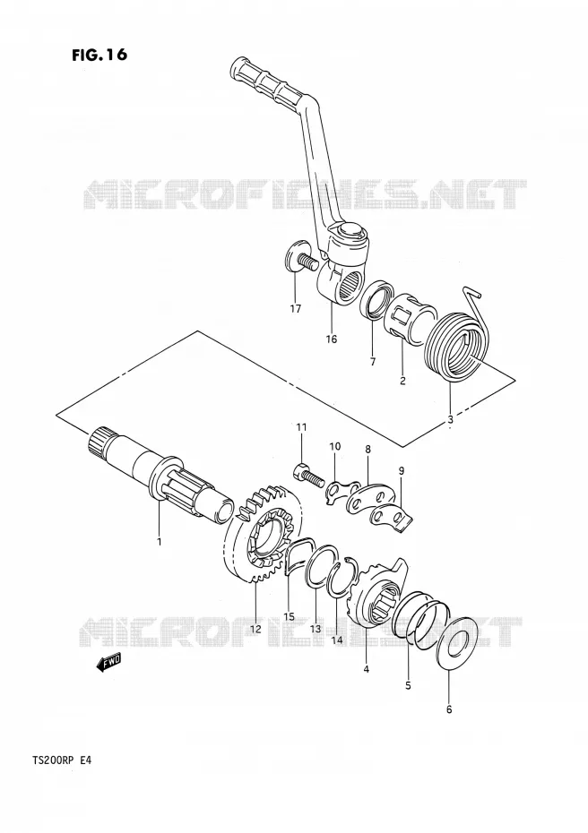 KICKSTARTER Suzuki MOTO 200 TS-R 1992  TS200R N (E02,E04,E24)