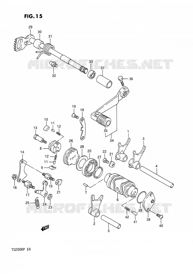 SCHAKELEN ASSY Suzuki MOTO 200 TS-R 1992  TS200R N (E02,E04,E24)