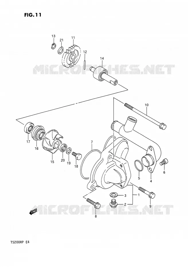 WATERPOMP Suzuki MOTO 200 TS-R 1992  TS200R N (E02,E04,E24)