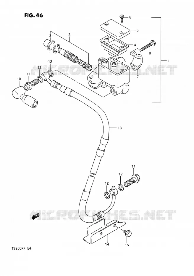 FRONT HOOFDREMCILINDER (E02,E04) Suzuki MOTO 200 TS-R 1993  TS200R P (E04,E24)