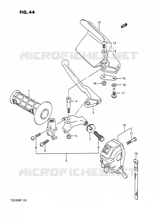 LINKER HANDGREEP Suzuki MOTO 200 TS-R 1993  TS200R P (E04,E24)