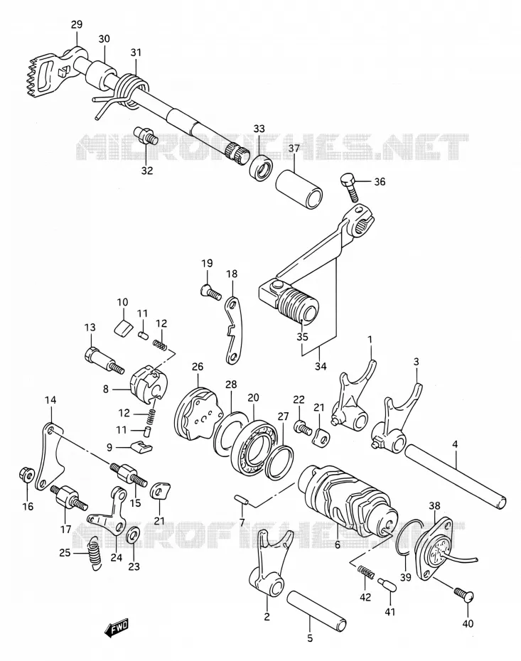 SCHAKELEN ASSY Suzuki MOTO 200 TS-R 1991  TS200R M (E03,E28,E33)