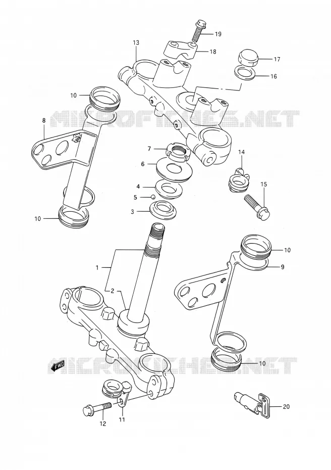 STUURKOLOM Suzuki MOTO 200 TS-R 1991  TS200R M (E03,E28,E33)