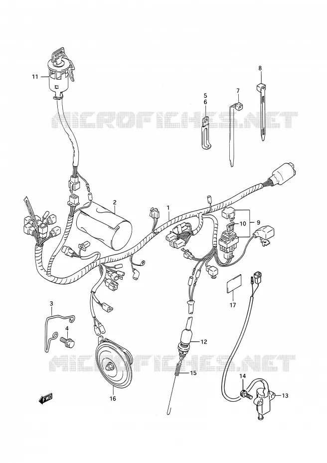 BEDRADING Suzuki MOTO 200 TS-R 1992  TS200R N (E03,E28,E33)