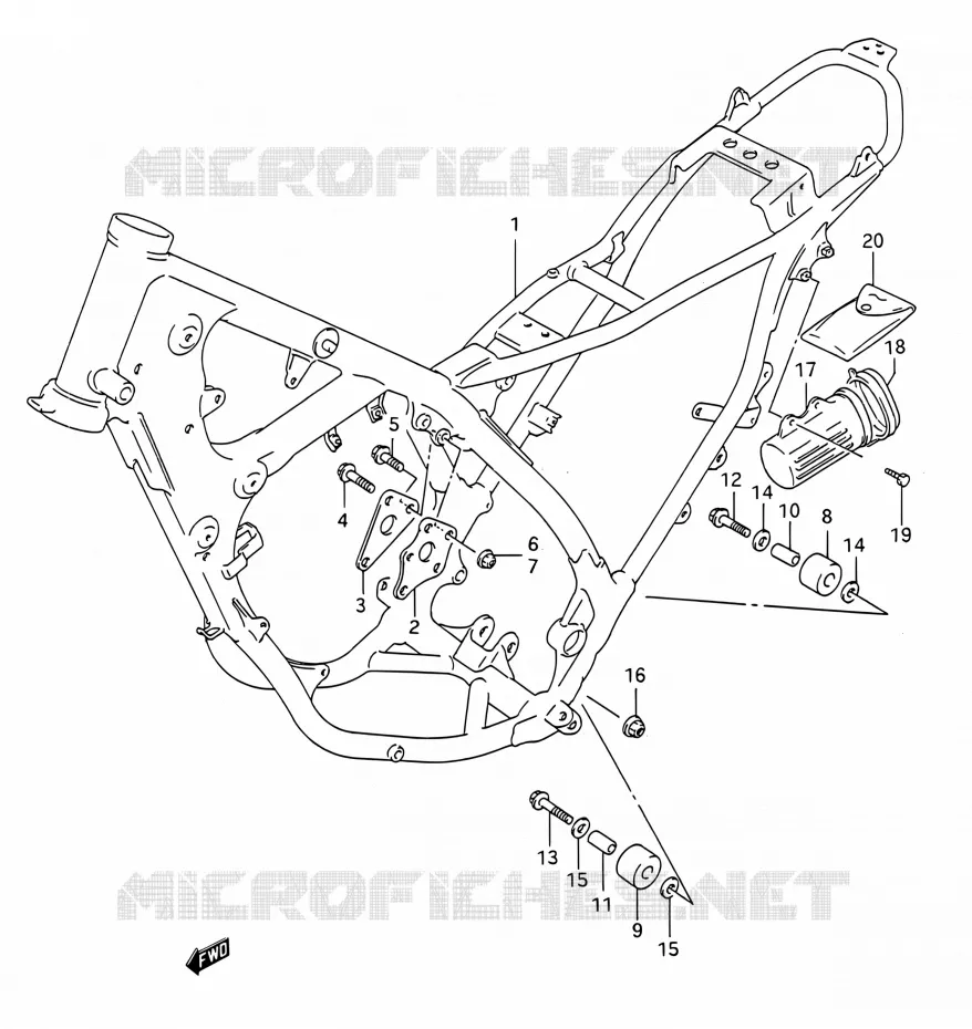 FRAME Suzuki MOTO 200 TS-R 1992  TS200R N (E03,E28,E33)