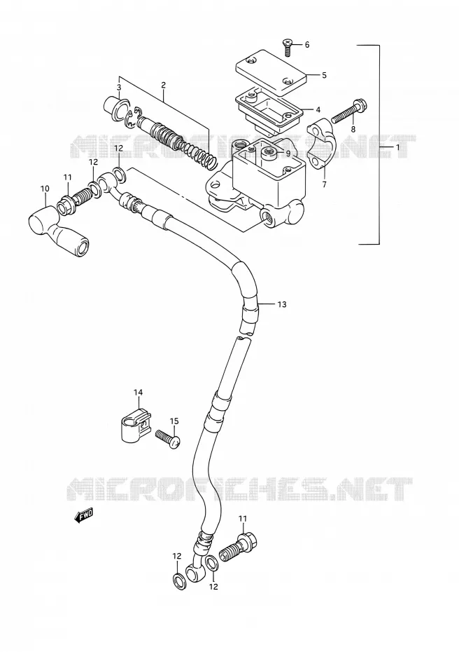 FRONT HOOFDREMCILINDER Suzuki MOTO 200 TS-R 1992  TS200R N (E03,E28,E33)