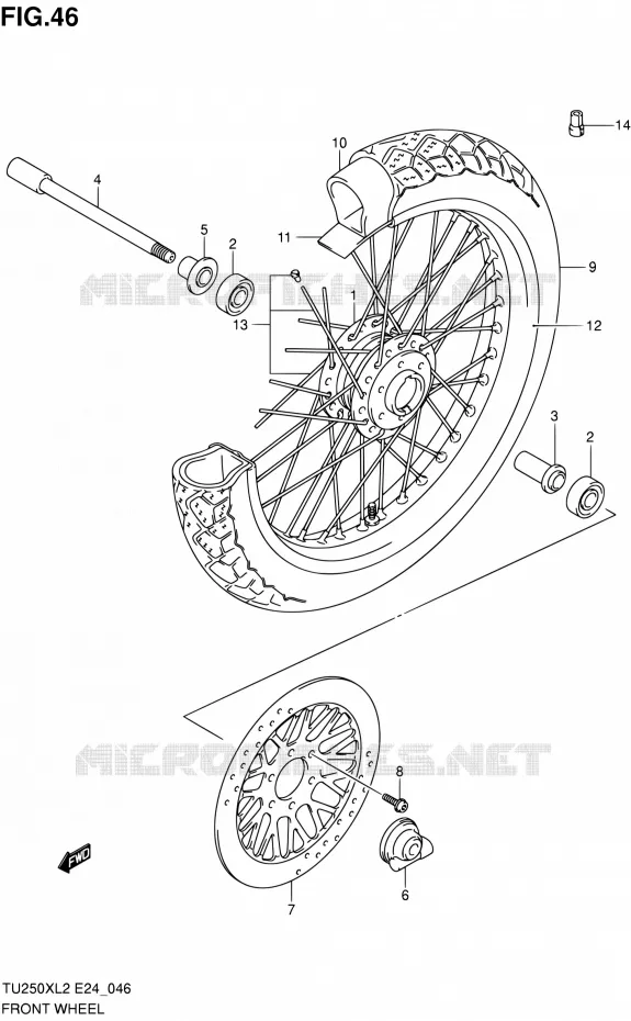 VOORWIEL Suzuki MOTO 250 TU 2012  TU250XL2(E24)
