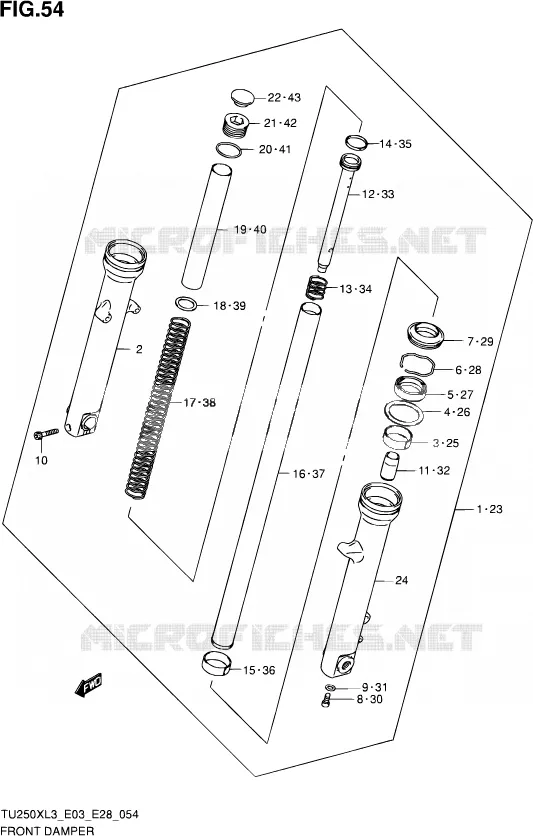 FRONT SCHOKDEMPER Suzuki MOTO 250 TU 2013  TU250X L3 (E03,E28,E33)
