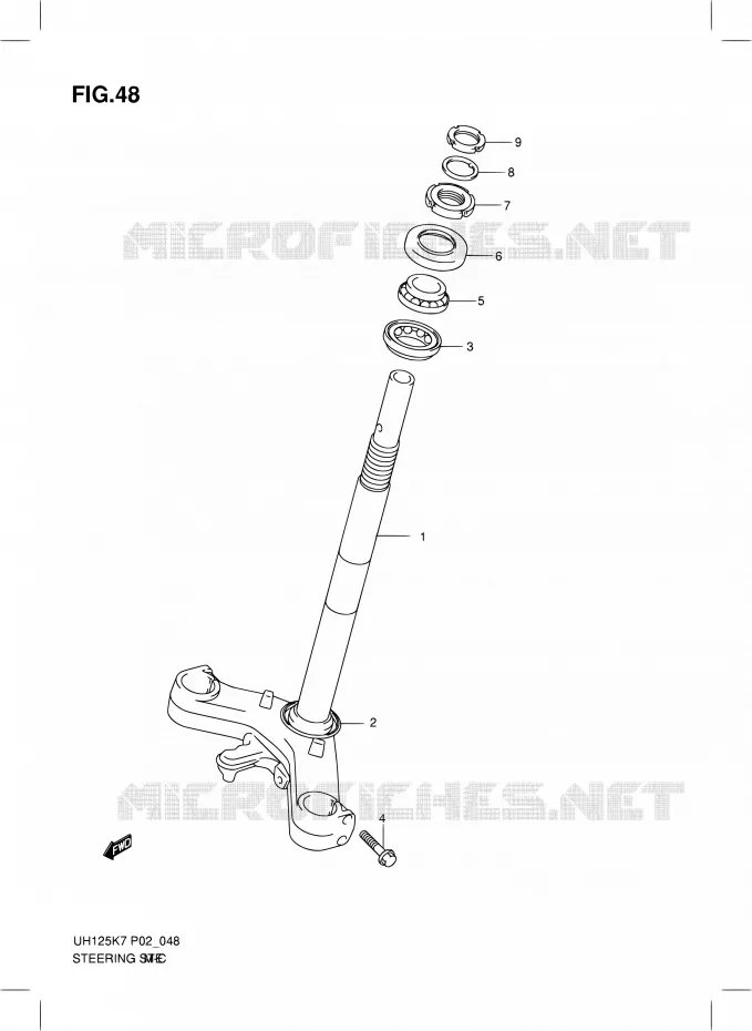 FIG. 48 (G- 4) STEERING STEM Suzuki SCOOTER 125 BURGMAN 2007  UH125K7(E02)