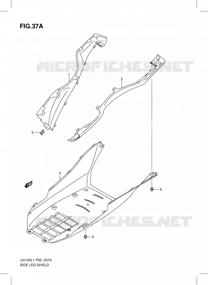 ONDERAANKLEDING (MODEL EXECUTIVE P19) Suzuki SCOOTER 125 BURGMAN 2011  UH125L1(P19)