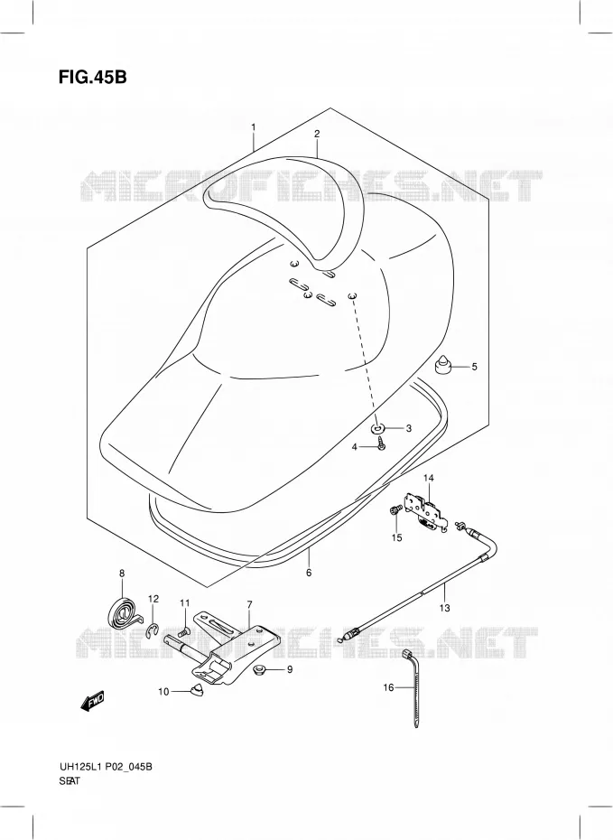 SEAT (MODEL RACING P19) Suzuki SCOOTER 125 BURGMAN 2011  UH125L1(P19)