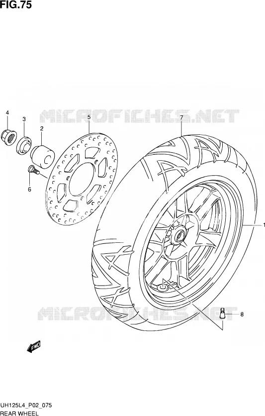 REAR CALIPER Suzuki SCOOTER 125 BURGMAN 2014  UH125 L4 (P19)