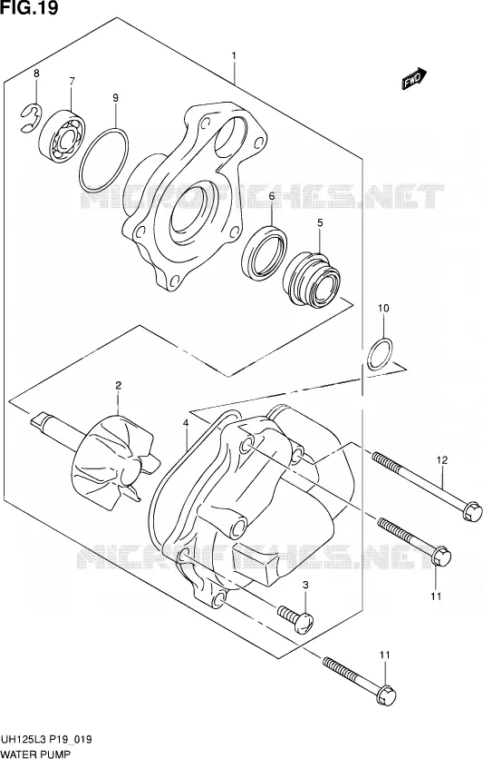 WATERPOMP Suzuki SCOOTER 125 BURGMAN 2012  UH125G L3 (P19)