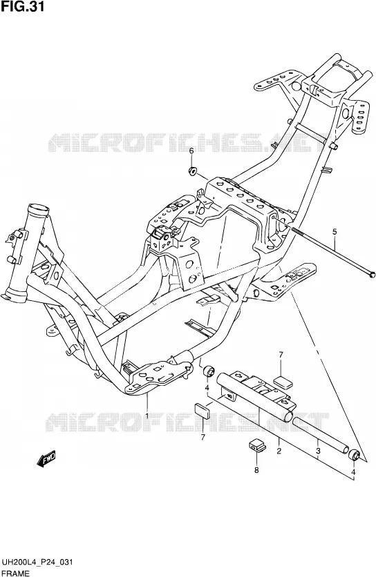 FRAME Suzuki SCOOTER 200 BURGMAN 2014  UH200 L4 (P24)