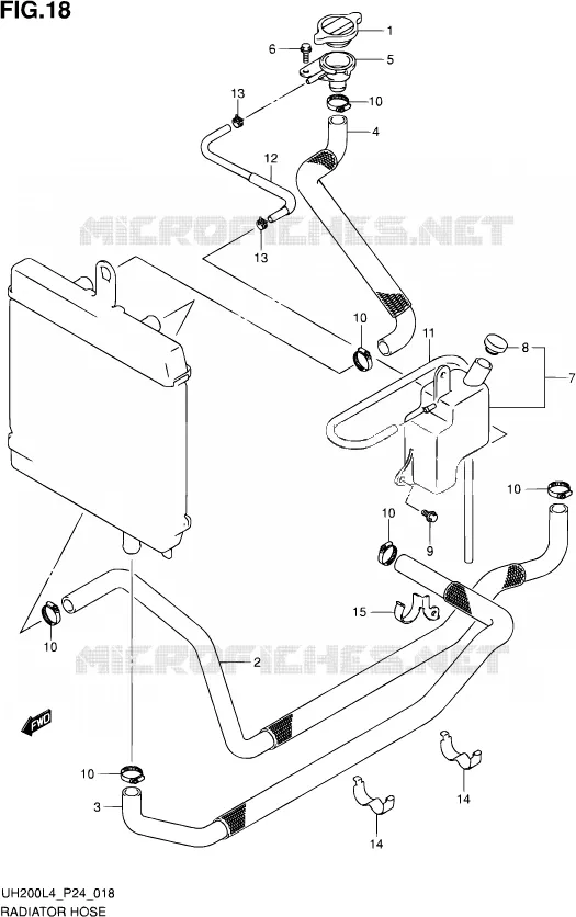 RADIATOR SLANG Suzuki SCOOTER 200 BURGMAN 2014  UH200 L4 (P24)