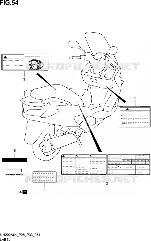 ETIKET (UH200AL4 P33) Suzuki SCOOTER 200 BURGMAN 2014  UH200A L4 (P03,P28,P33)