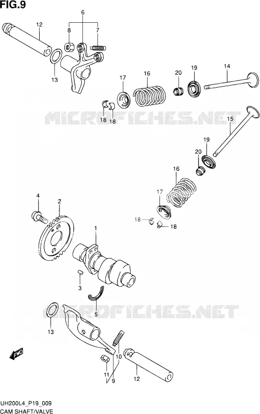 NOKKENAS - VALVES Suzuki SCOOTER 200 BURGMAN 2014  UH200A L4 (P19)