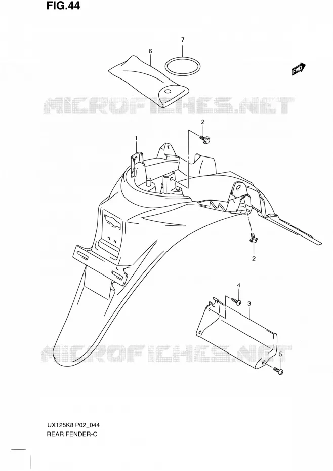 ACHTERSPATBORD Suzuki SCOOTER 125 SIXTEEN 2008  UX125K8(P19)