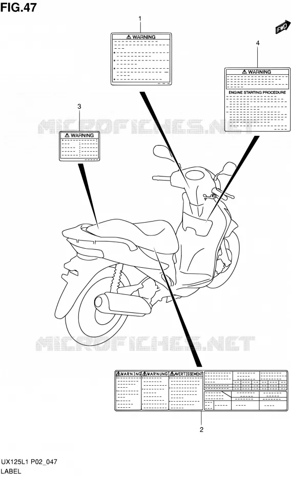 ETIKET P2 Suzuki SCOOTER 125 SIXTEEN 2011  UX125L1(P19)