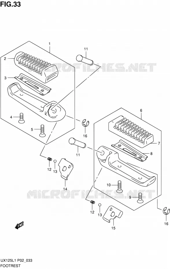 FOOTREST Suzuki SCOOTER 125 SIXTEEN 2011  UX125L1(P19)