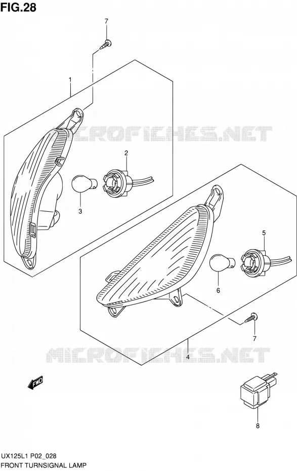 FRONT INDICATOREN Suzuki SCOOTER 125 SIXTEEN 2012  UX125L1(P19)