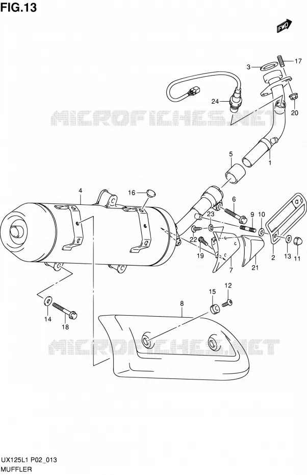 GELUIDDEMPER Suzuki SCOOTER 125 SIXTEEN 2012  UX125L1(P19)