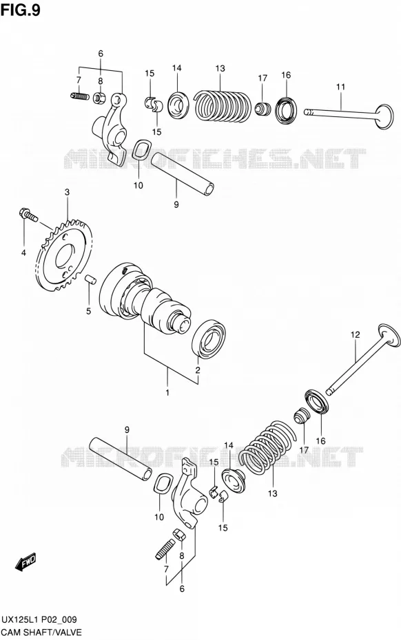 NOKKENAS - VALVES Suzuki SCOOTER 125 SIXTEEN 2011  UX125L1(P19)