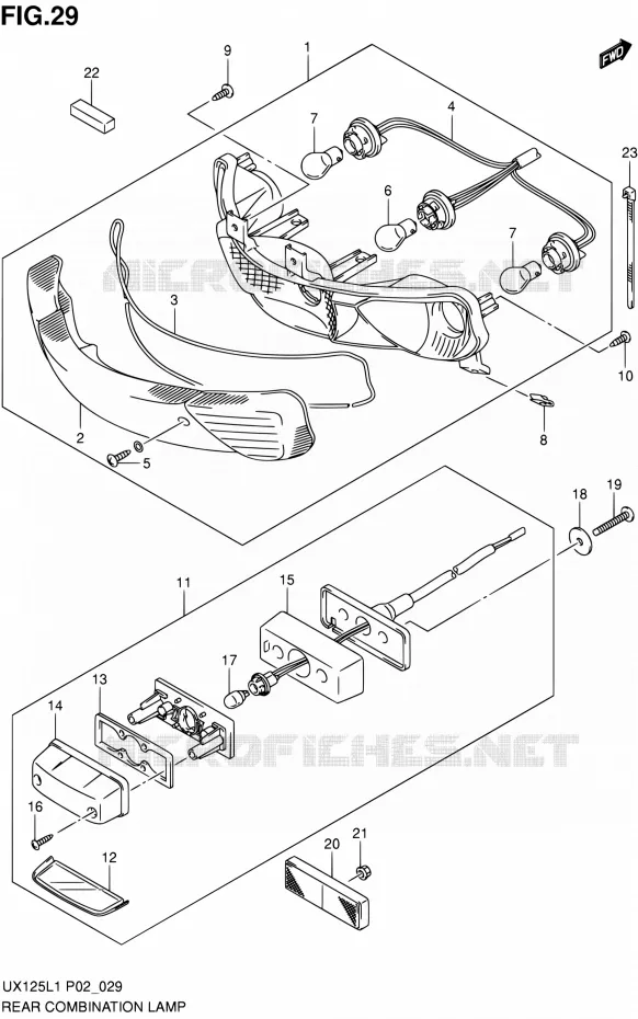 TAIL LIGHT ASSY Suzuki SCOOTER 125 SIXTEEN 2012  UX125L1(P19)