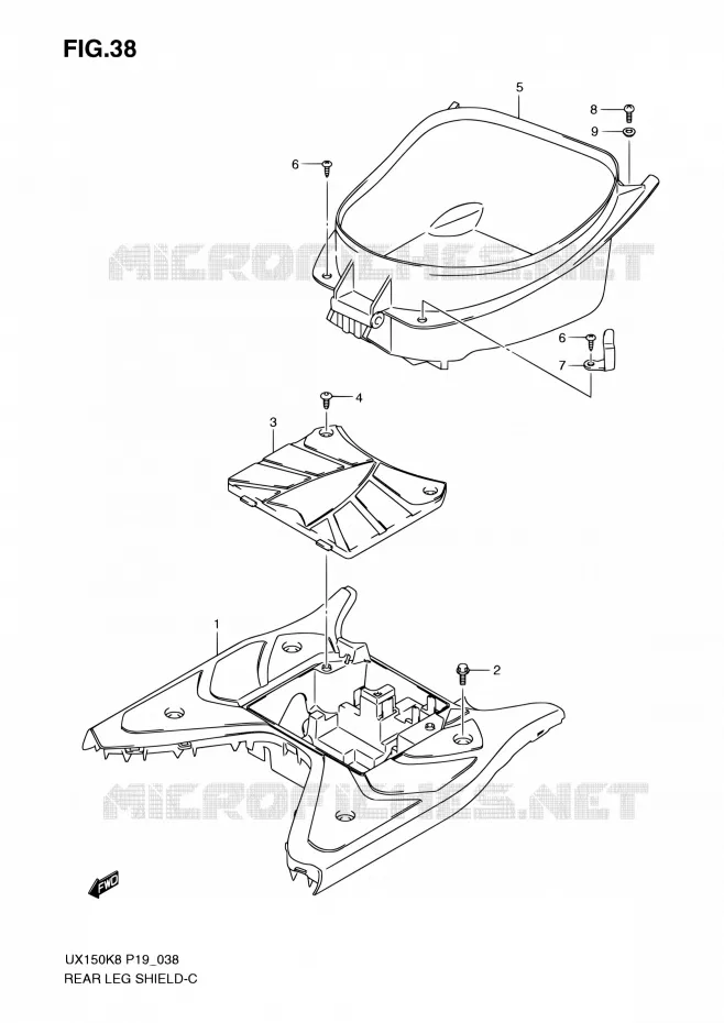 FOOTREST Suzuki SCOOTER 150 SIXTEEN 2008  UX150 K8 (P19)