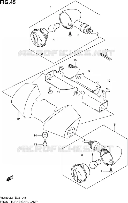 FRONT INDICATOREN (VL1500L3 E19) Suzuki MOTO 1500 INTRUDER 2013  VL1500 L3 (E19)