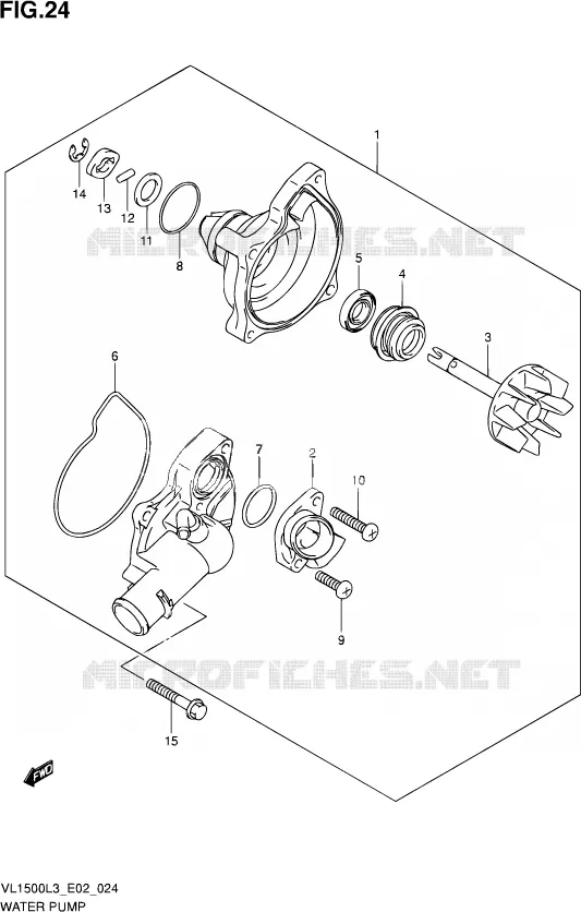 WATERPOMP Suzuki MOTO 1500 INTRUDER 2013  VL1500 L3 (E19)