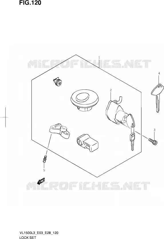 LOCK SET (VL1500L3 E03) Suzuki MOTO 1500 BOULEVARD 2013  VL1500 L3/VL1500B L3 (E03,E28,E33)
