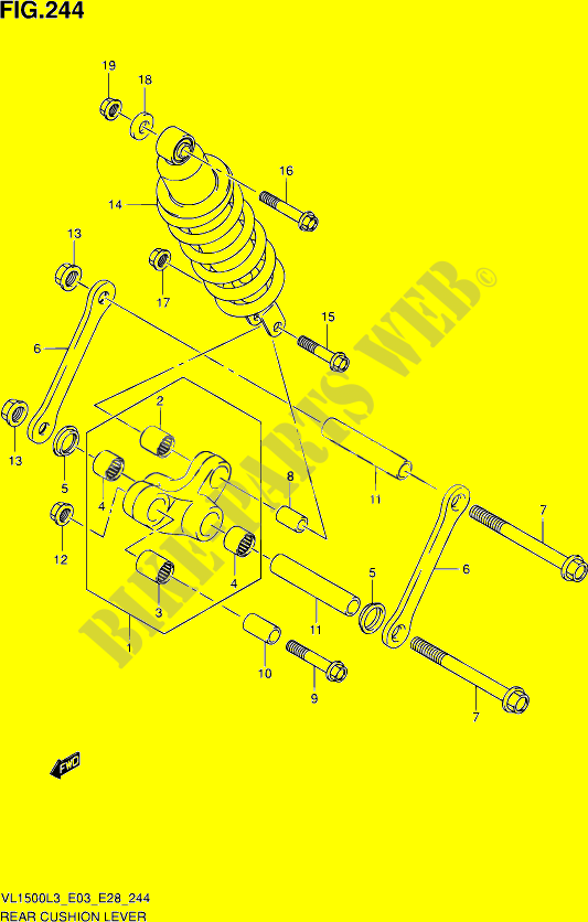 SCHOKBREKER AANEENSCHAKELING (VL1500BL3 E03) voor Suzuki BOULEVARD 1500 2013