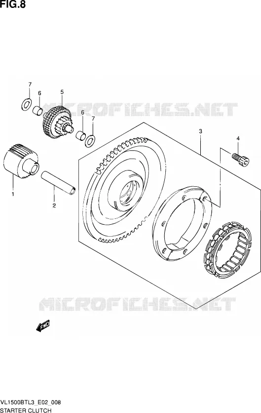 STARTMOTOR CLUTCH Suzuki MOTO 1500 INTRUDER 2013  VL1500B TL3 (E02)