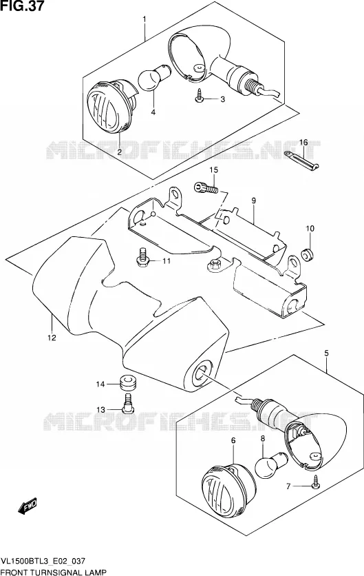 FRONT INDICATOREN Suzuki MOTO 1500 INTRUDER 2013  VL1500B TL3 (E19)